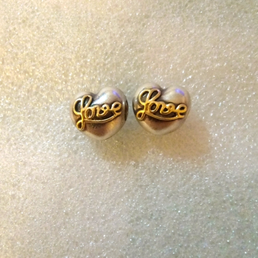 Pandora charm Love in 14k gold & sterling silver